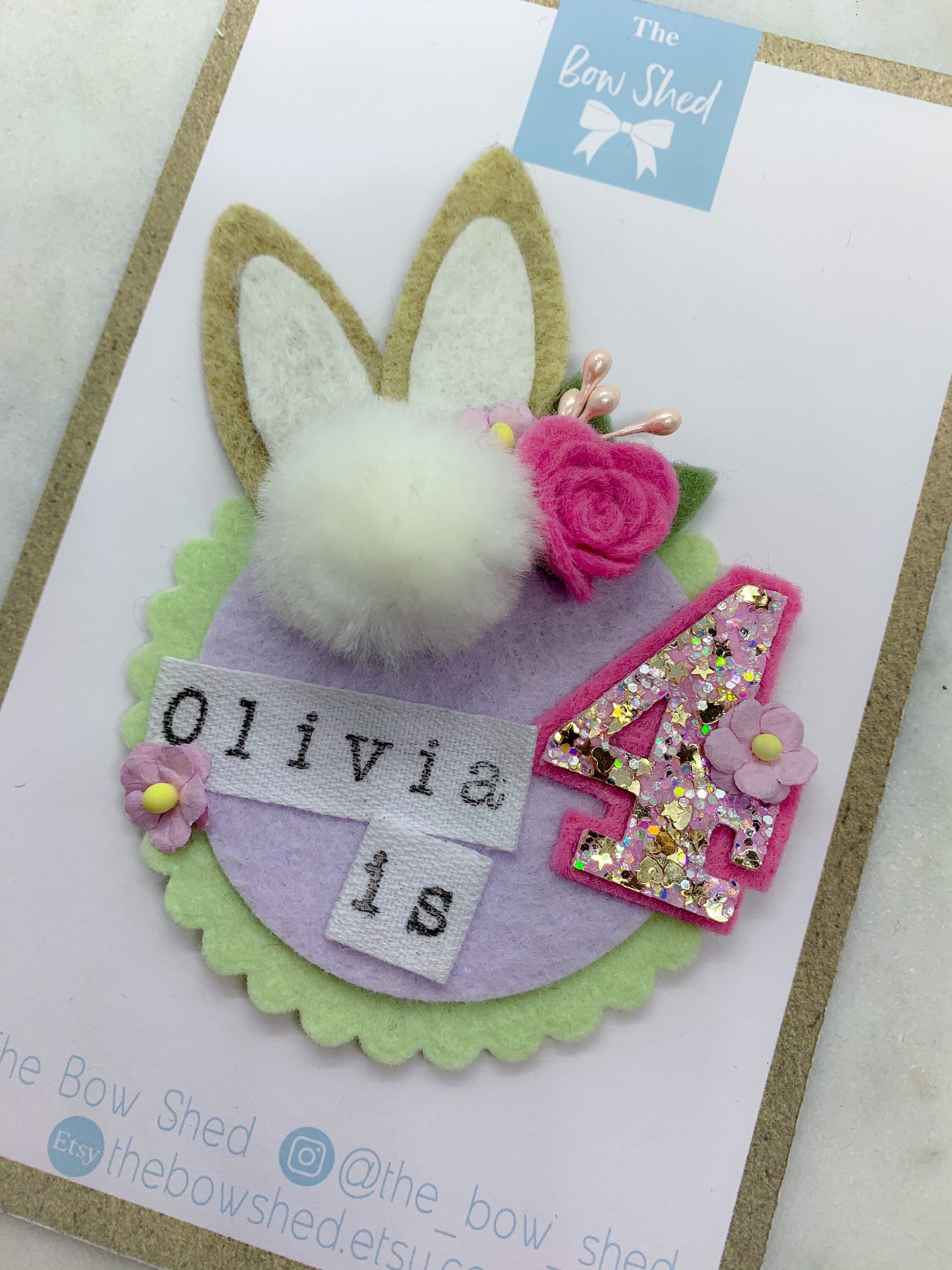 Bunny Badge, Birthday Badge, Rabbit Badge, Felt Badge, Girls Badge, 1st ...