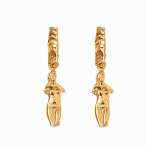 Small Aphrodite Drop Earrings, Gold Goddess Earrings, Jewelry Gift For Woman, Fertility Jewelry, Aphrodite Earrings Gold, Venus Jewelry Gold