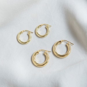 Large Chunky Hoop Earrings, Silver Wide Hoops, Simple Earrings Women's, Minimalist Jewelry, Sterling Silver Earrings, Gift For Her image 7