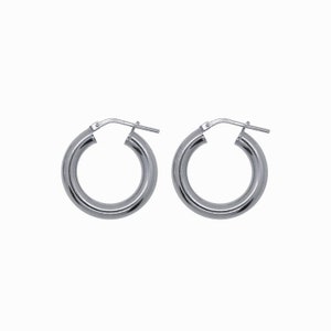 Large Chunky Hoop Earrings, Silver Wide Hoops, Simple Earrings Women's, Minimalist Jewelry, Sterling Silver Earrings, Gift For Her Silver