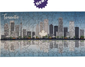 Special Wooden Jigsaw Puzzle Toronto, Canada puzzle Gift, Anniversary Gift, Game Night, Canadian Puzzle, wooden Puzzle, made in Canada