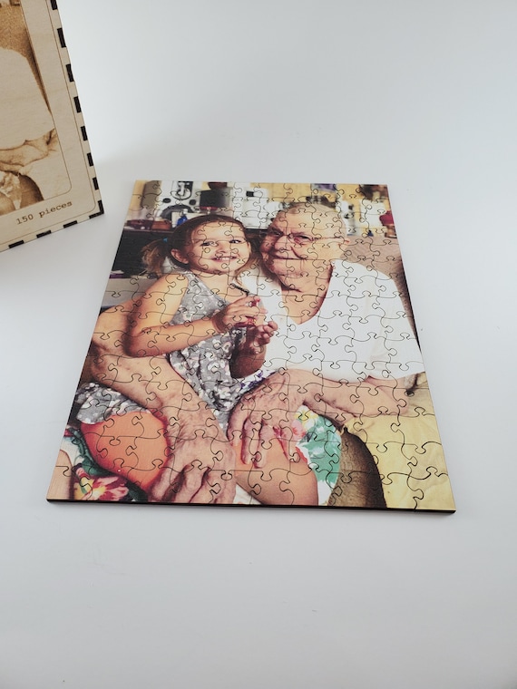 Custom Wooden Jigsaw Puzzle Photo Simple Pieces, Name custom puzzle Gift,  Annive