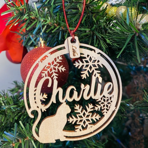 Pet ornament, custom Ornament, Pet Personalized name Christmas Ornaments, Holiday ornament pet, pet gifts, Cat, dog.