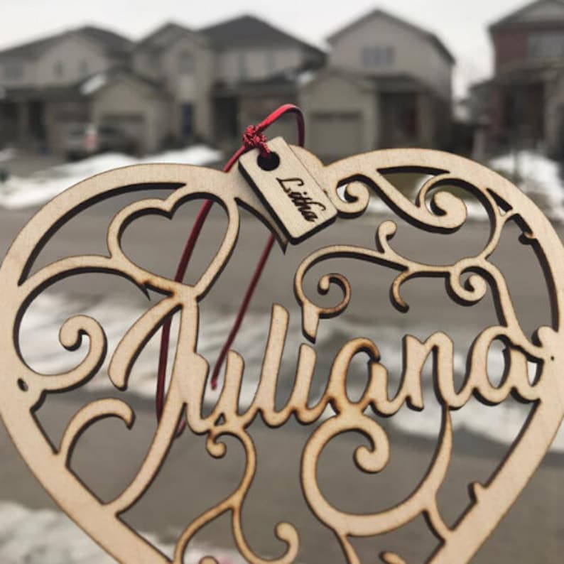 Personalise Valentine Gift heart wood cut Valentines Ornament gift for her gift for him