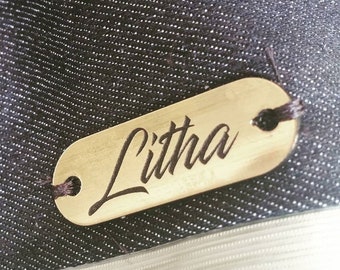 Custom Acrylic tag, bag tags ,Handmade Labels for Clothing, Custom Laser Engraved Tags, Sewing Product labels, Gold, Silver.