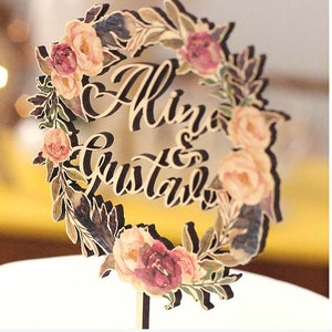 Custom Cake Topper, Style cake topper, Flower Cake Topper, Wedding Cake Topper, Party Cake Topper, Baptism cake topper