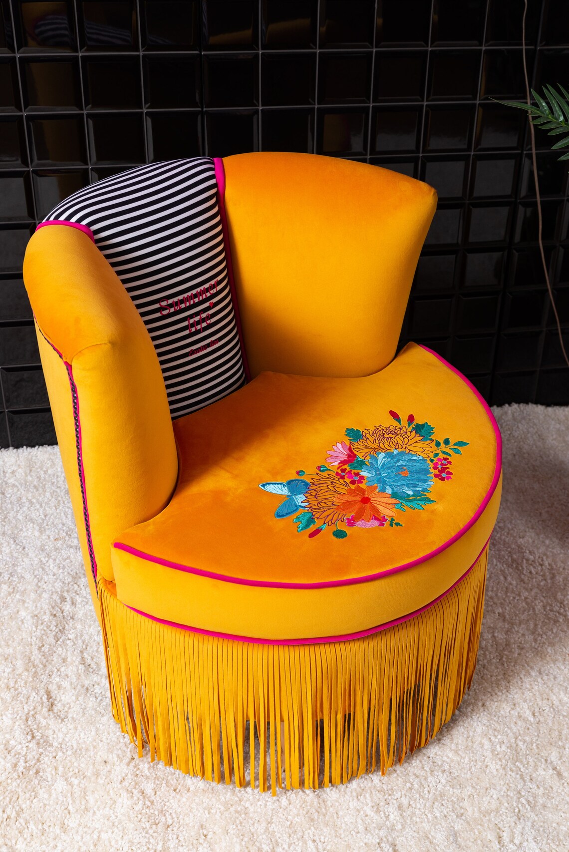 Bohemian Chair With Embroidery Boho Chair Handmade Chair Etsy