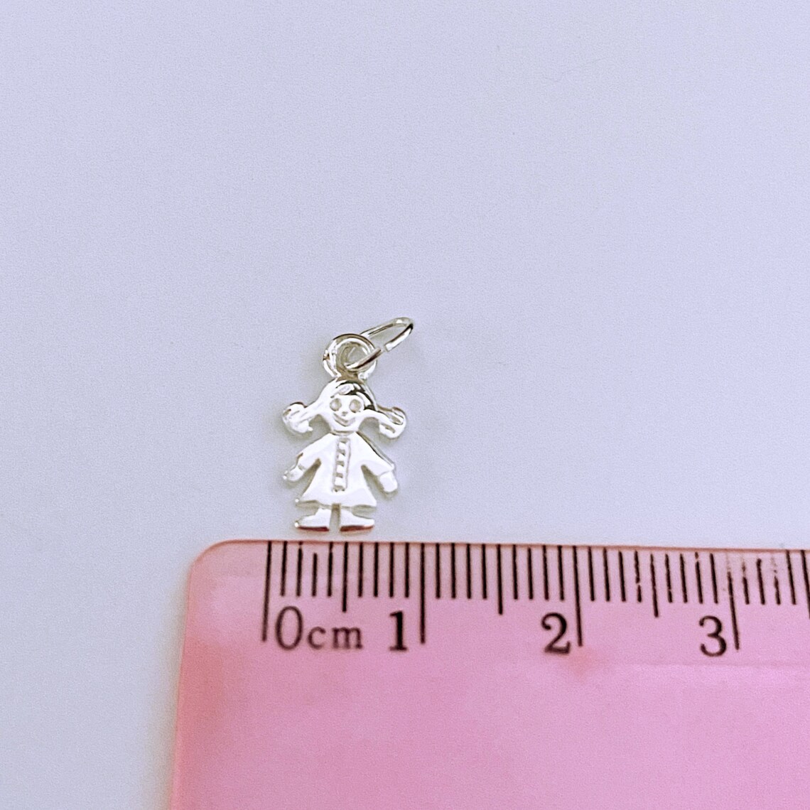 Silver Little Girl Charm 17mm sterling silver Child Etsy