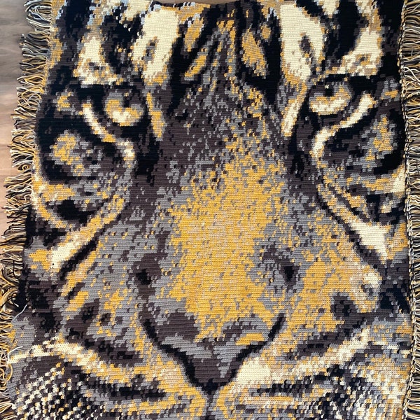 Tiger Graphgan Lap Blanket - PDF Download Pattern Only