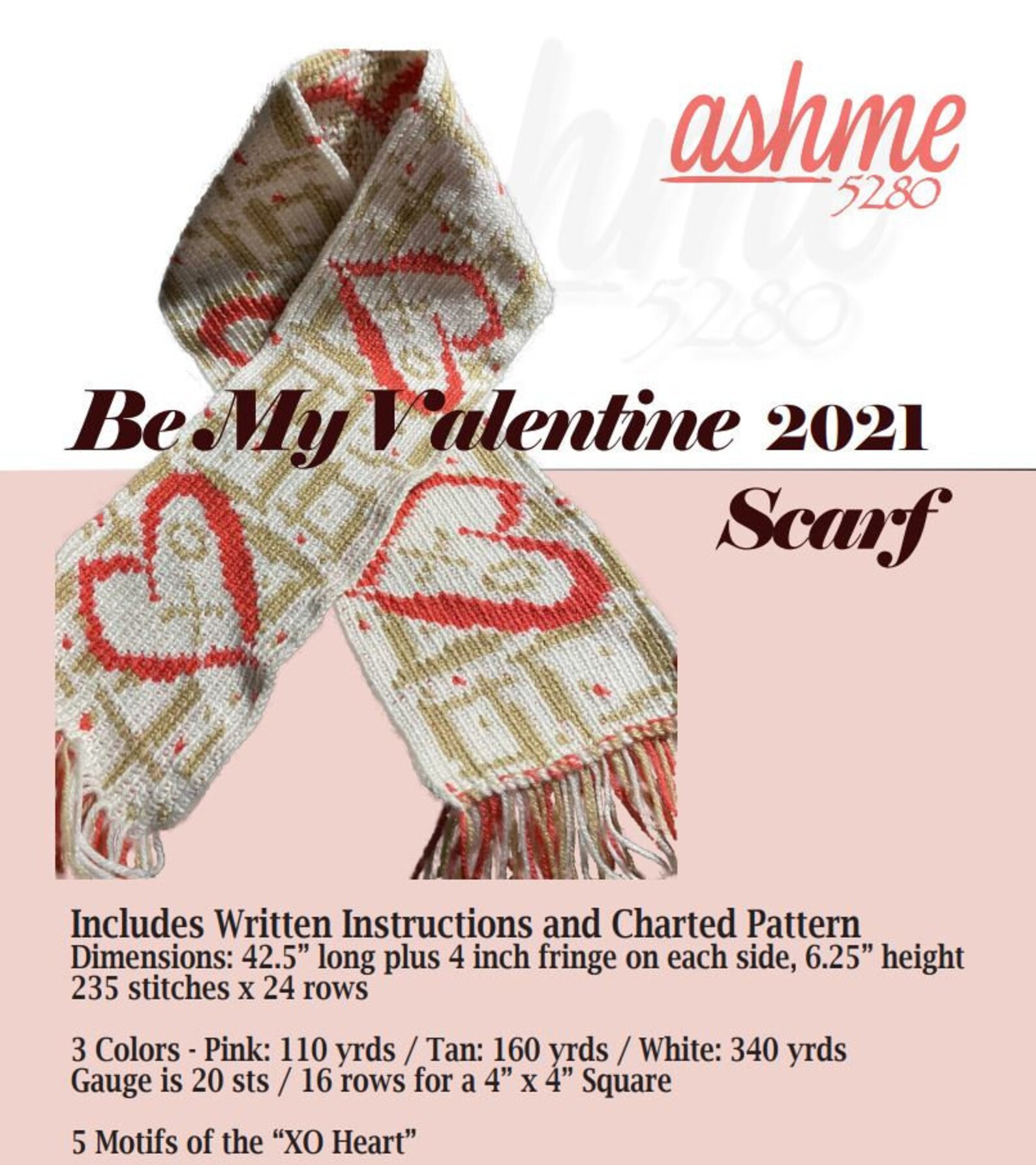 Be My Valentine 2021 Scarf PDF Download Pattern Only - Etsy