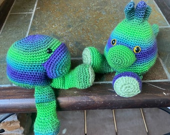 Stuffed Animals Frog & Iguana Pair Amigurumi - PDF Download Pattern Only