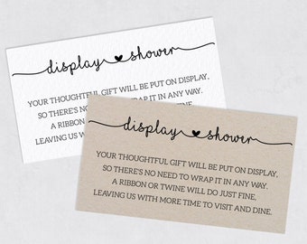 Display Shower Card Template: Gift Tag Insert (PDF & JPG)