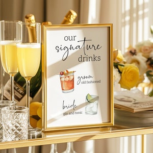 Editable Signature Drink Sign Wedding Signature Drink Sign Template