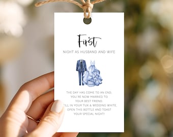 Printed Year Of Firsts Wine Tags: Bridal Shower Gift