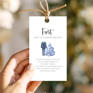 Printed Year Of Firsts Wine Tags: Bridal Shower Gift