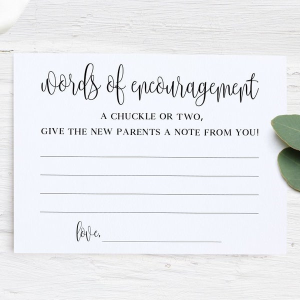 Instant Download Words of Encouragement Cards, Baby Shower Advice Printable, Advice For Parents Cards, Advice Cards Baby Shower, Digital PDF