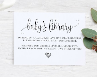 Baby Shower Book Request Insert Card (PDF & JPG)