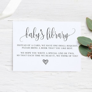 Carte de visite pour bibliothèque de bébé à téléchargement immédiat, livres pour baby shower, livres à imprimer pour bébé, livres pour bébé, apportez un livre