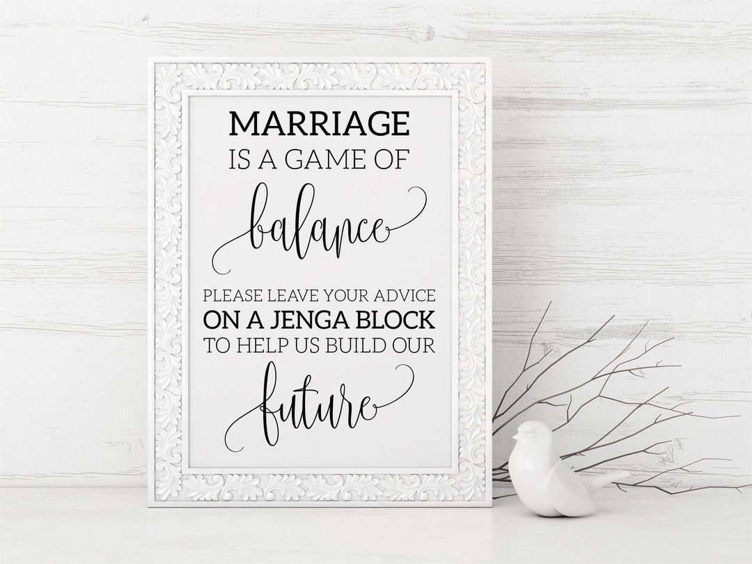 Instant Download Jenga Wedding Sign, Jenga Guest Book, Jenga Bridal