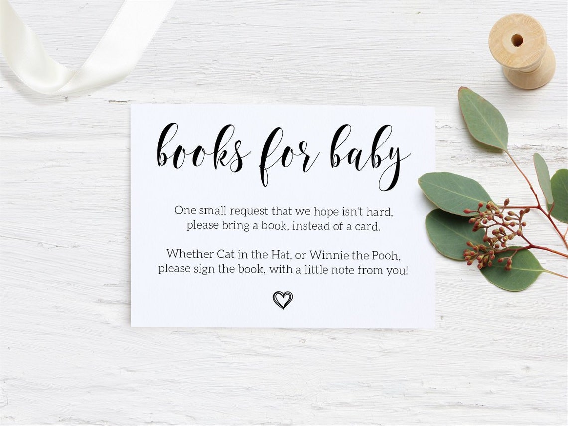 Instant Download Books For Baby Insert Cards Invitation | Etsy