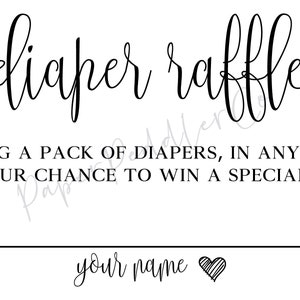 Diaper Raffle Ticket Template, Diaper Raffle Ticket Printable ...