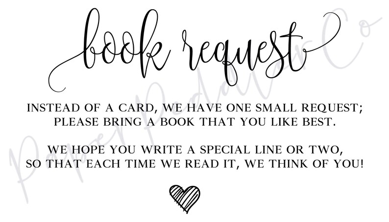 Baby Shower Book Request Insert: Library Theme (PDF & JPG) image 2