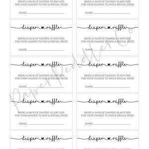 instant download diaper raffle ticket printable invitation etsy