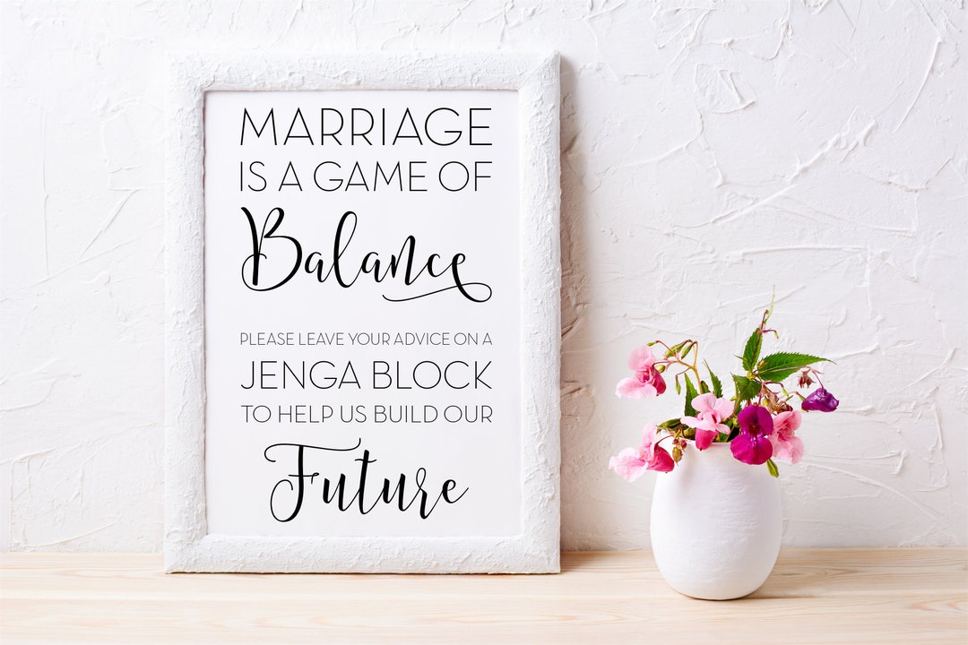 Instant Download Jenga Wedding Sign, Jenga Guest Book, Jenga Bridal