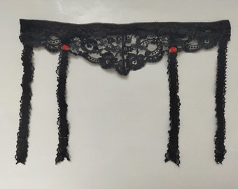 Vintage Corsair Garter Belt Suspender Belt, Reggicalze, Strumpfhalter Size 4 (L) Black