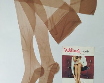 Vintage Bellinda Magníficas Medias de Nylon de 20 Den para Mujer,Calze,Strümpfe Tamaño 10 Inka