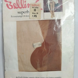 Vintage Bellinda Magníficas Medias de Nylon de 20 Den para Mujer,Calze,Strümpfe Tamaño 10 Inka imagen 5