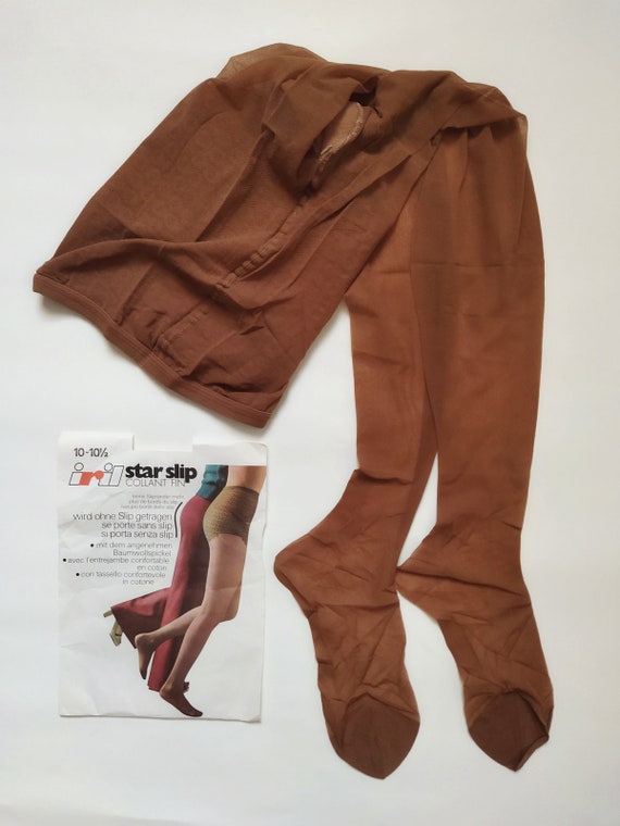 Vintage Iril Star Slip Women's Tights, Pantyhose, Collant, Strumpfhose Size  10 10 1/2 Brown -  Denmark