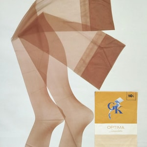Vintage GK Optima Sandalette Women&#39;s  Nylon Stockings,Calze,Strümpfe Size 10 1/2 Inka