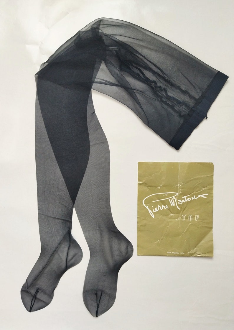 vintage Pierre Mantoux Top 15 Den collants femmes, collants, Collant, Strumpfhose taille 4 L Marine image 1