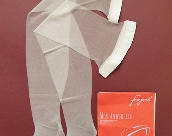 Vintage Fogal Mon Amour 221 15 Den Women's Hold-Up Stockings, Calze, Strümpfe Size L Visage