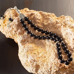 REAL Black Onyx Islamic Prayer 33 Beads, Tasbih, Tesbih, Misbaha, Tasbeeh, Sibha, Rosary, Tasbih 33, Tasbih Personalized 10mm Big Size