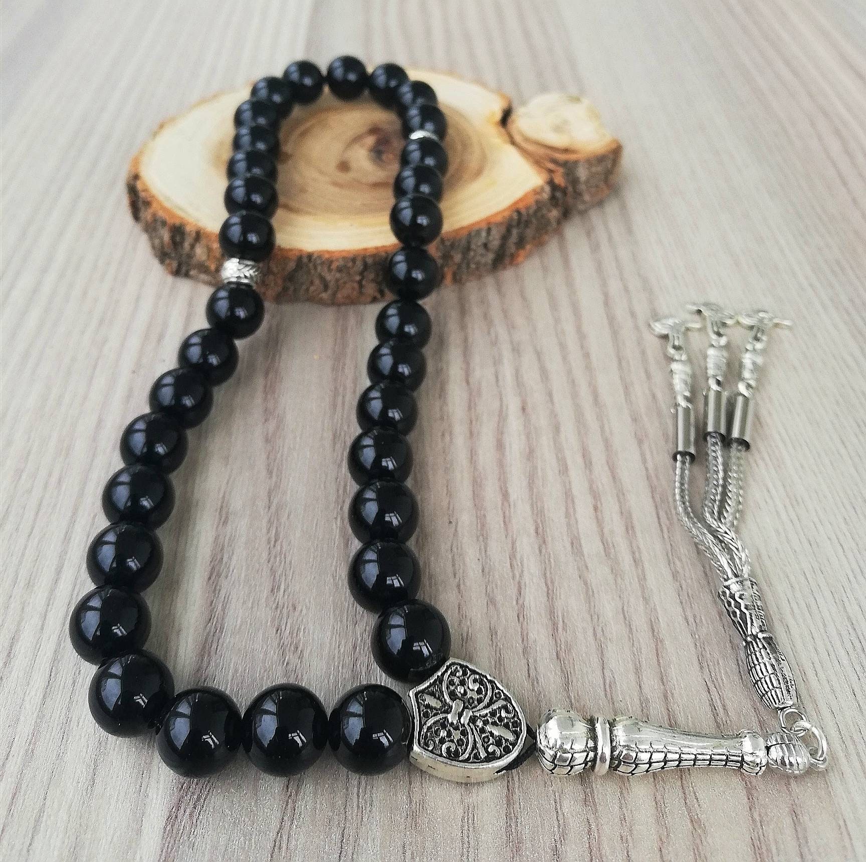 REAL Black Onyx Islamic Prayer 33 Beads Tasbih Tesbih | Etsy