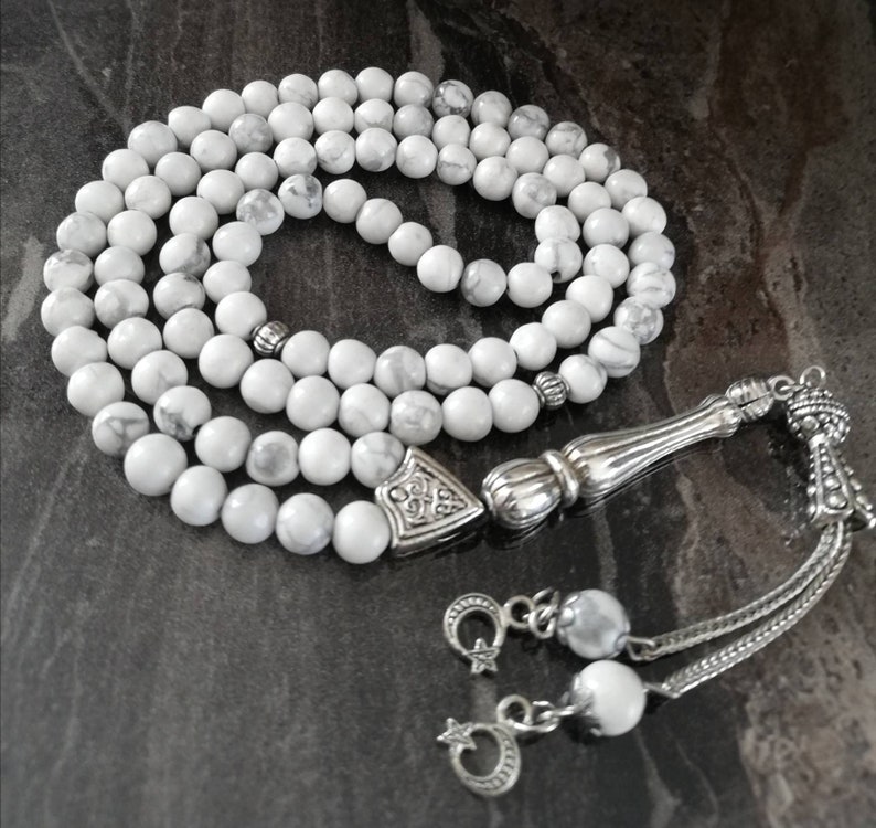 REAL Howlite Islamic Prayer Beads Natural Stone 99 Beads Etsy
