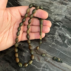 REAL RoseWood Tree, (Smell very good) Islamic Prayer 33 Beads, Tasbih, Misbaha, Tasbeeh, Sibha, Rosary, Tasbih 33, Balsam Tasbih,  12x9mm