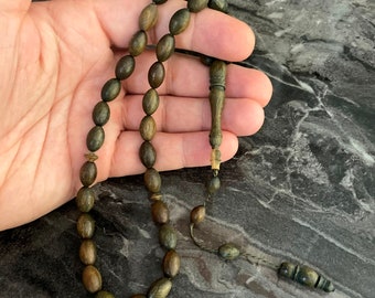 REAL RoseWood Tree, (Smell very good) Islamic Prayer 33 Beads, Tasbih, Misbaha, Tasbeeh, Sibha, Rosary, Tasbih 33, Balsam Tasbih,  12x9mm