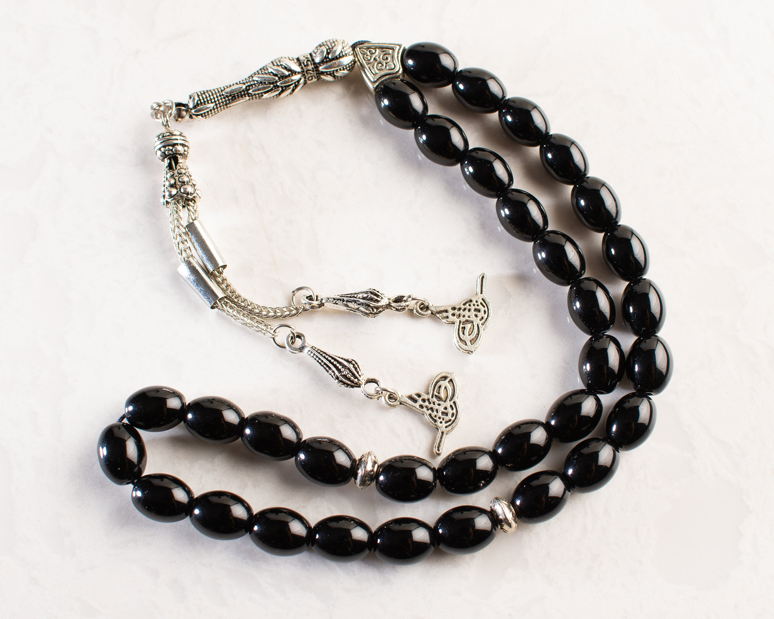 REAL Black Onyx Islamic Prayer 33 Beads, Tasbih, Tesbih REAL Black Onyx Islamic Prayer 33 Beads, Tasbih, Tesbih
