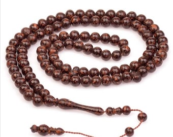 REAL Cinnamon Tree, (Smell very good) Islamic Prayer 99 Beads, Tasbih, Misbaha, Tasbeeh, Muslim, Rosary, Tasbih 99, Tasbih Personalized 8mm