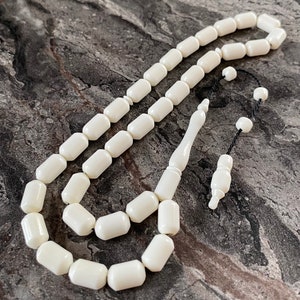 REAL Camel Bone Islamic Prayer 33 Beads, Tasbih, Misbaha, Tasbeeh, Muslim Tasbih, Bone Tasbih, Rosary, Tasbih 33, Sibha, Worry Beads, 12x8mm