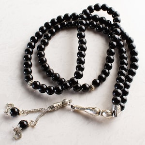 REAL Onyx Islamic Prayer Beads, Natural Stone 99 Beads, Tasbih, Misbaha, Tasbeeh, Muslim Gift, Rosary, Tasbih 99, Tasbih Personalized 8mm