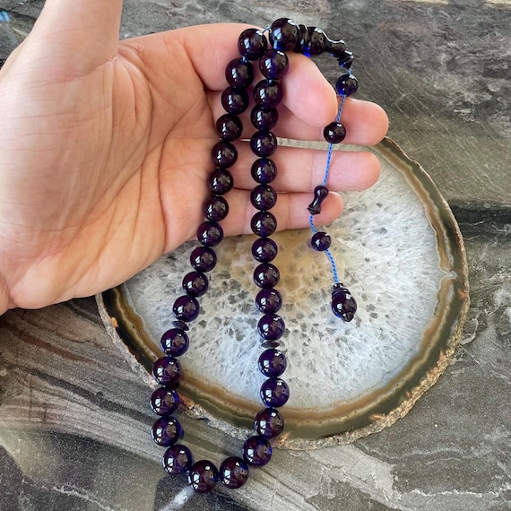 Blue Tightening Amber Islamic Prayer Beads, 33 Beads Tasbih, Misbaha, Catalin Tasbeeh, Muslim Rosary, Catalin Rosary, Tasbih Exclusive 10 mm