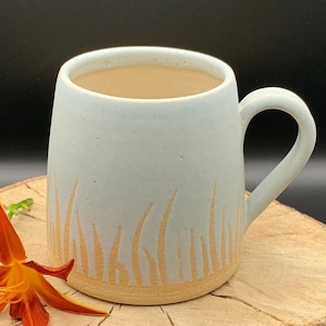 Handmade Ceramic Mug – Eco-Friendly Stoneware Coffee Cup 350ml – Ocean & Earth Inspired Glaze – Wheel-Thrown Pottery – Unique Gift Mug
