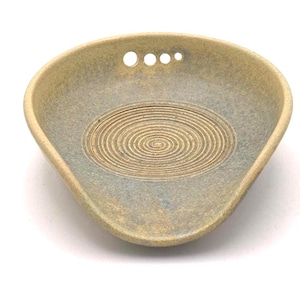 Handmade Ceramic Spoon Rest: Garlic Grater & Herb Stripper - Earth to Ocean Glaze