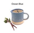 8.5oz ceramic milk jug pottery thrown hand made creamer green/blue