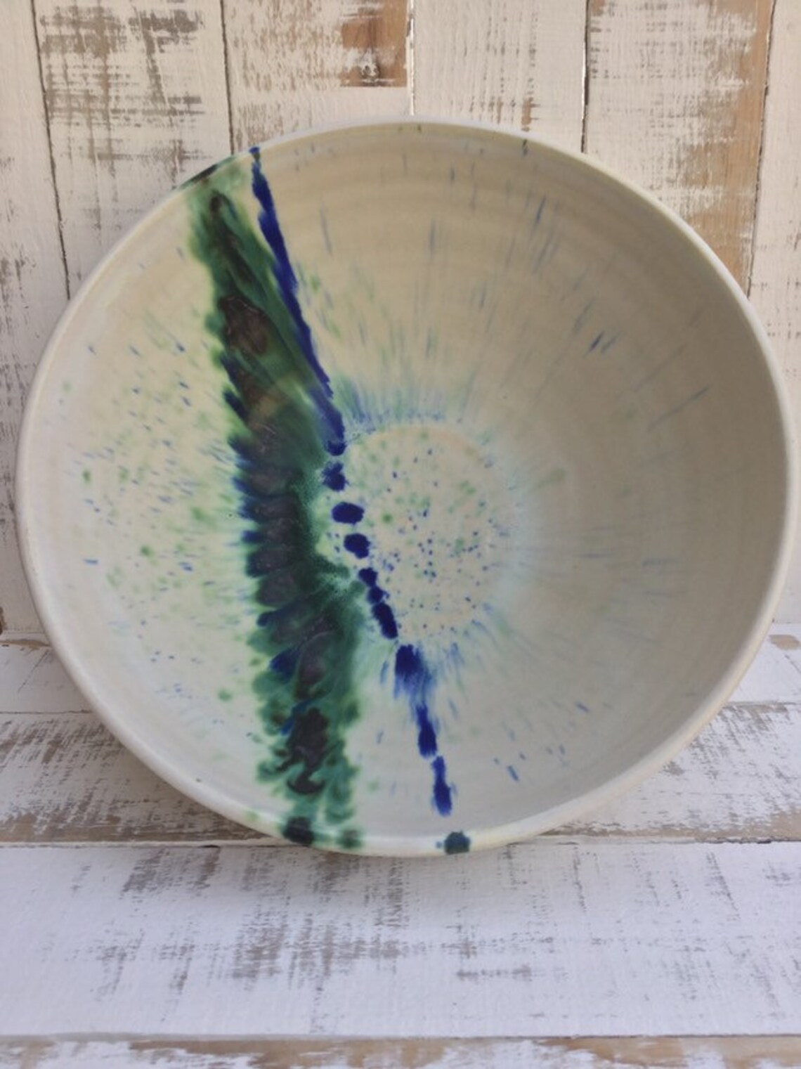 Ceramic serving paella bowl plate hand made thrown stoneware Etsy