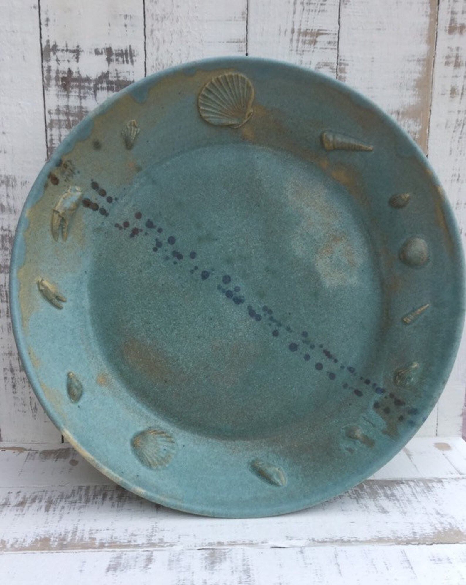 Ceramic serving paella bowl plate hand made thrown stoneware Etsy